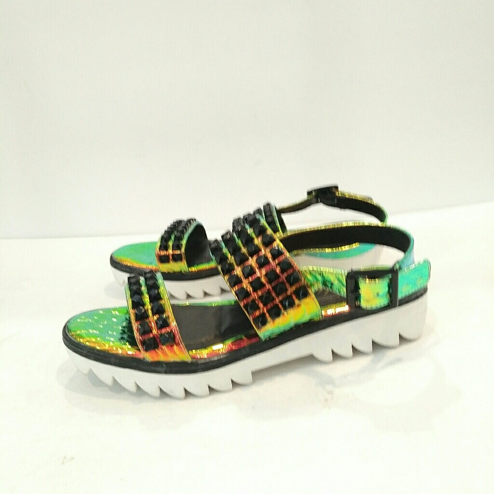 Privileged Unique Iridescent Sandals size 6